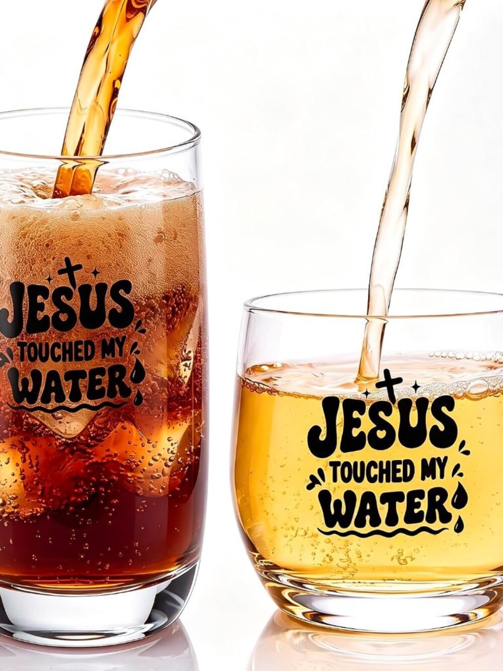 "Jesus Touched My Water" Glassware Set